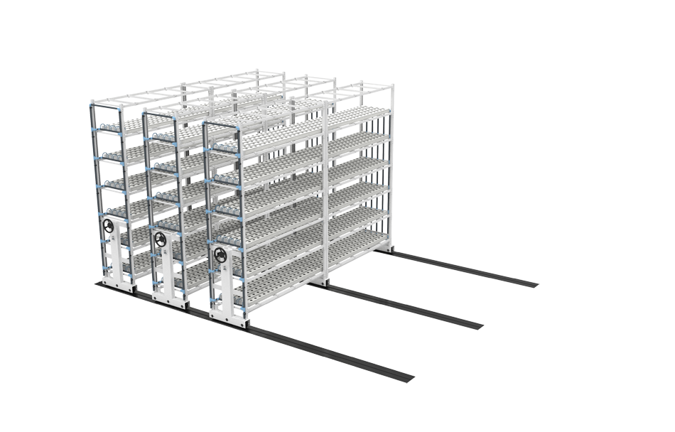 Leafy Green & Strawberry Mobile Grow Light Shelves