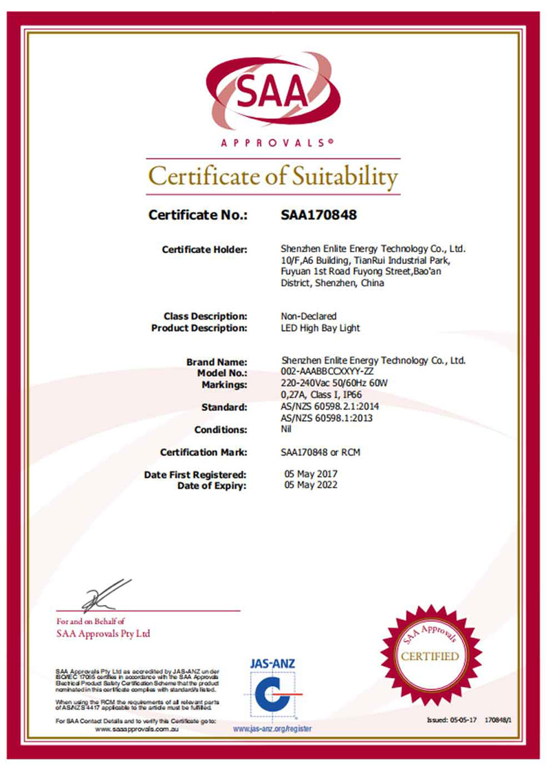 Certificate No.: SAA170848
